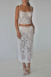 White Lace Two-Piece Set