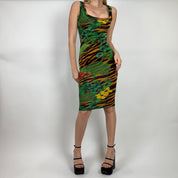 Versace Jeans Couture Tiger Print Midi Dress (XS/S)