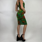 Versace Jeans Couture Tiger Print Midi Dress (XS/S)