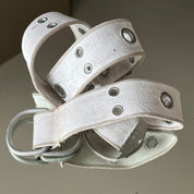 Y2K White Rubber Grommet Hole Belt (S)