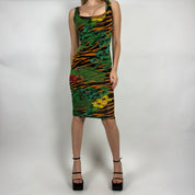 Versace Jeans Couture Tiger Print Midi Dress (XS/S)