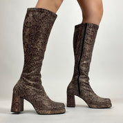 Mudd Brown Faux Leather Knee High Boots (SIZE 8.5)