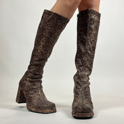 Mudd Brown Faux Leather Knee High Boots (SIZE 8.5)