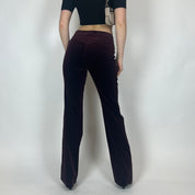 2000S ESCADA BURGUNDY VELVET MID-RISE PANTS (0/2)