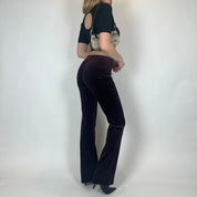 2000S ESCADA BURGUNDY VELVET MID-RISE PANTS (0/2)