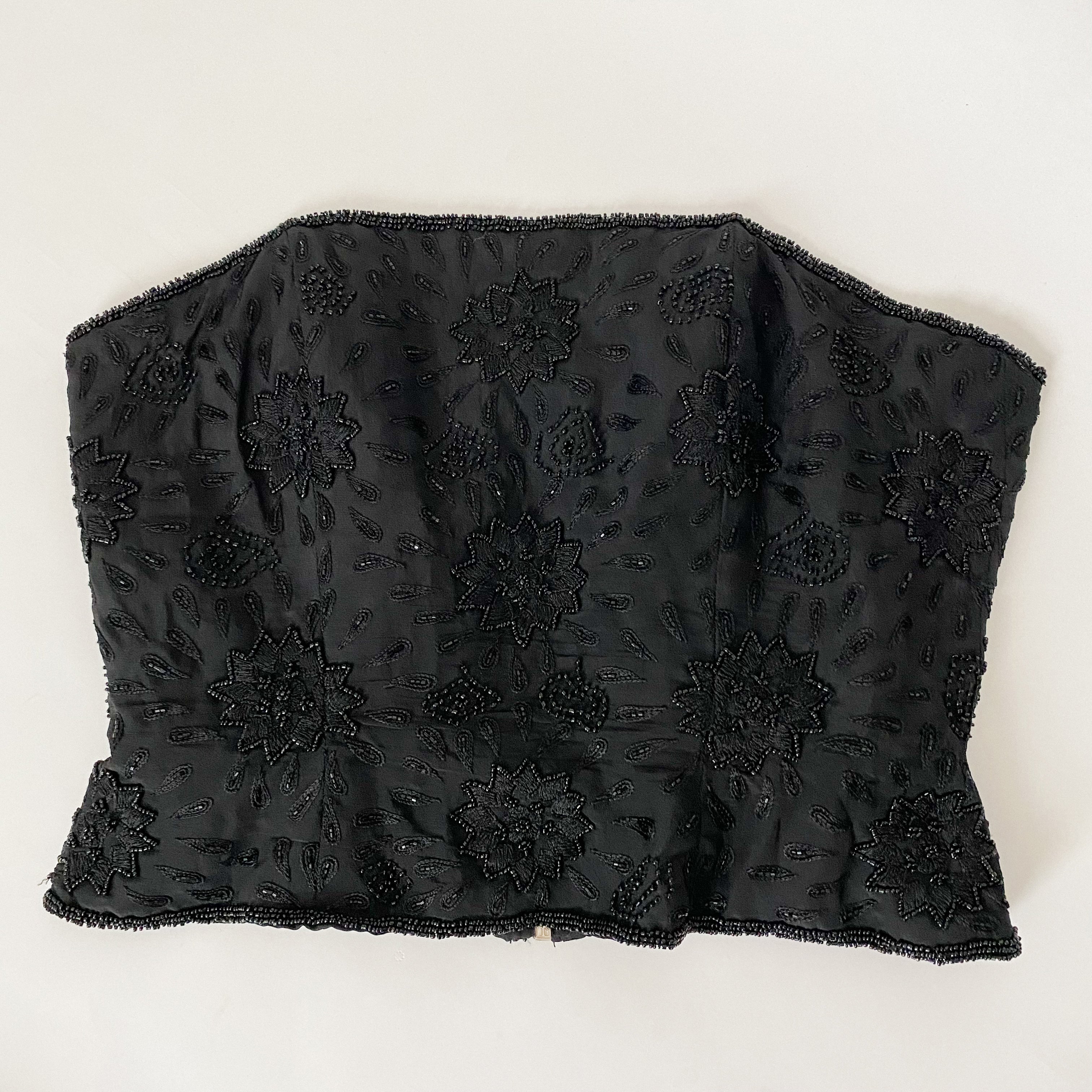 beaded silk bustier - size 10
