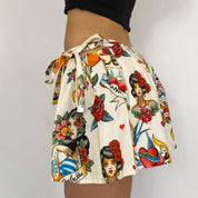 Don't Gamble with Love Tattoo Mini Skirt