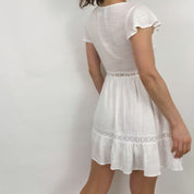 White Mini Cottage Dress