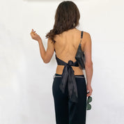 y2k pinstripe halter vest - medium