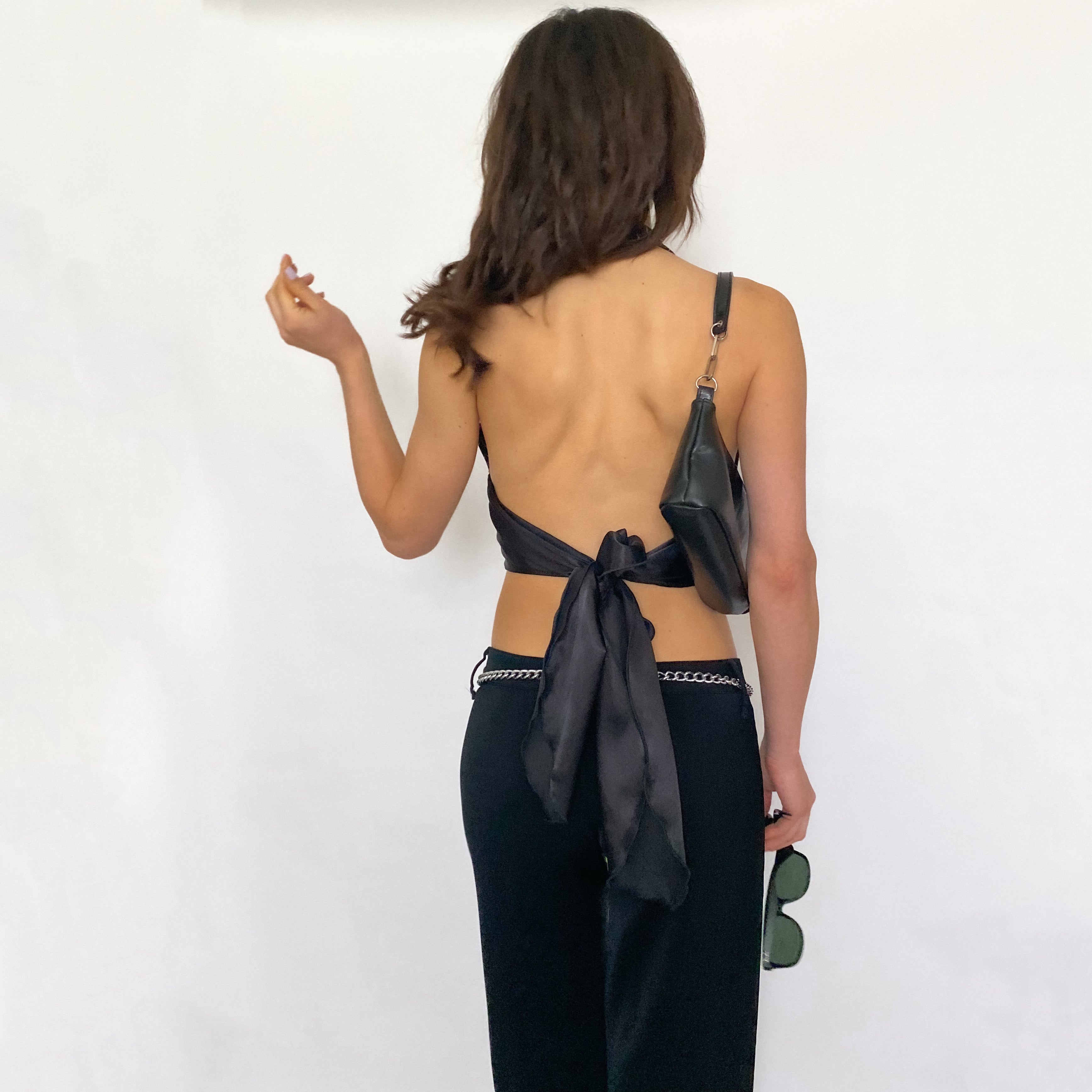 y2k pinstripe halter vest - medium