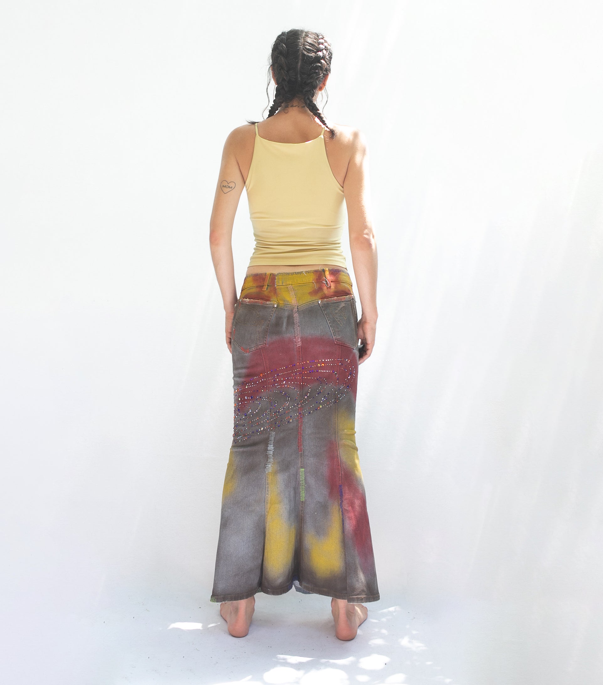Gai Mattiolo denim maxi skirt