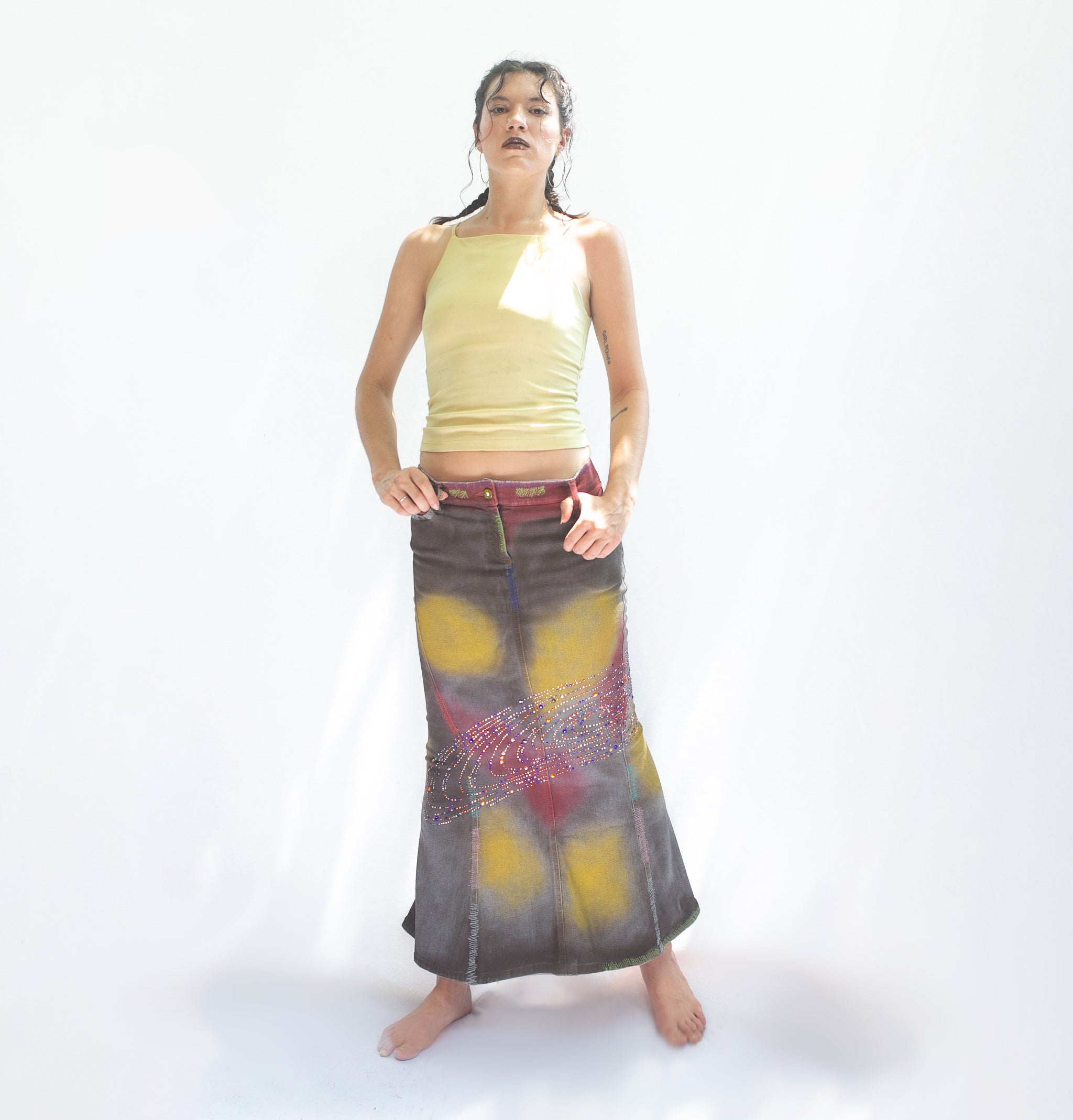 Gai Mattiolo denim maxi skirt