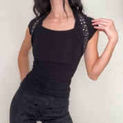 Black Slinky Bolero Top