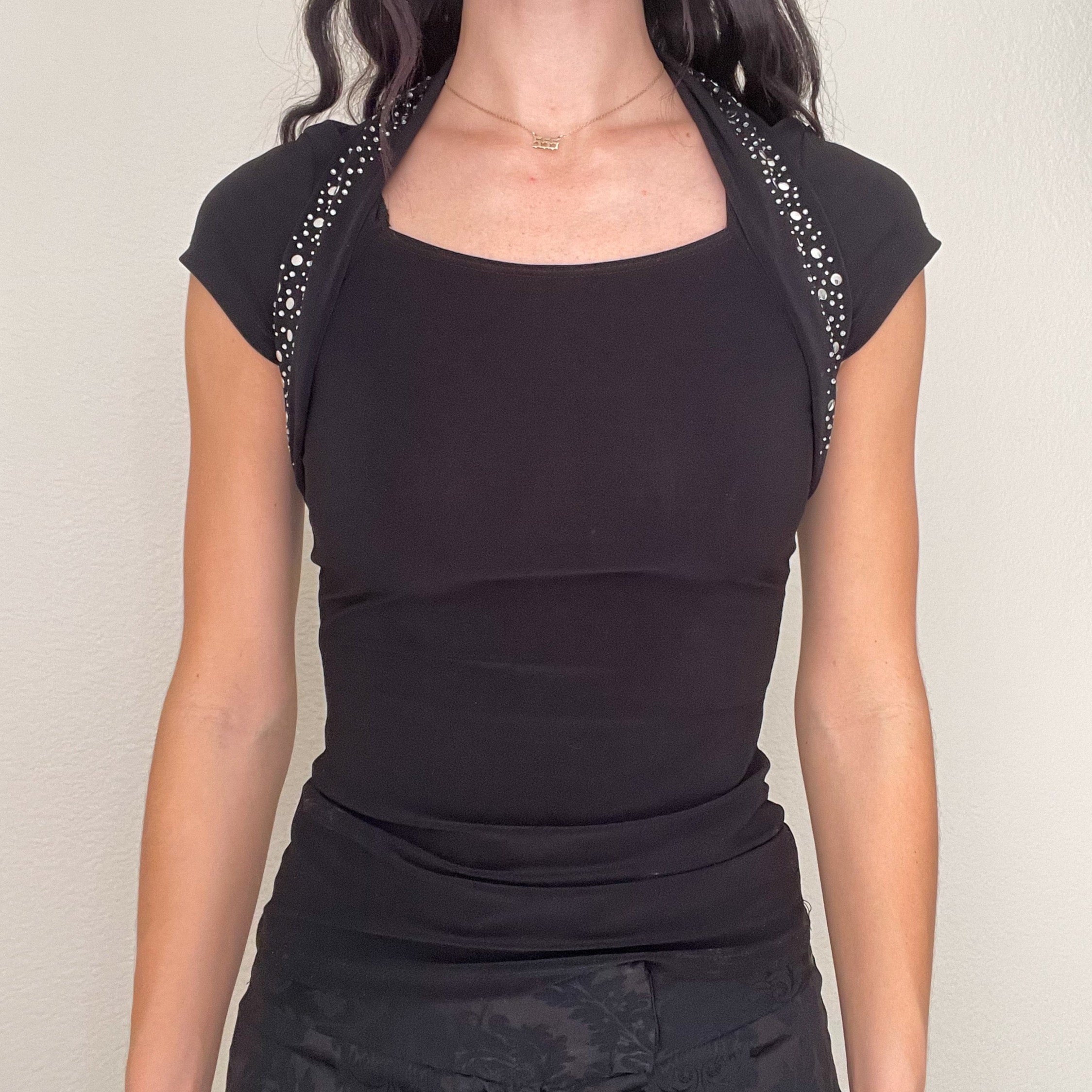 Black Slinky Bolero Top