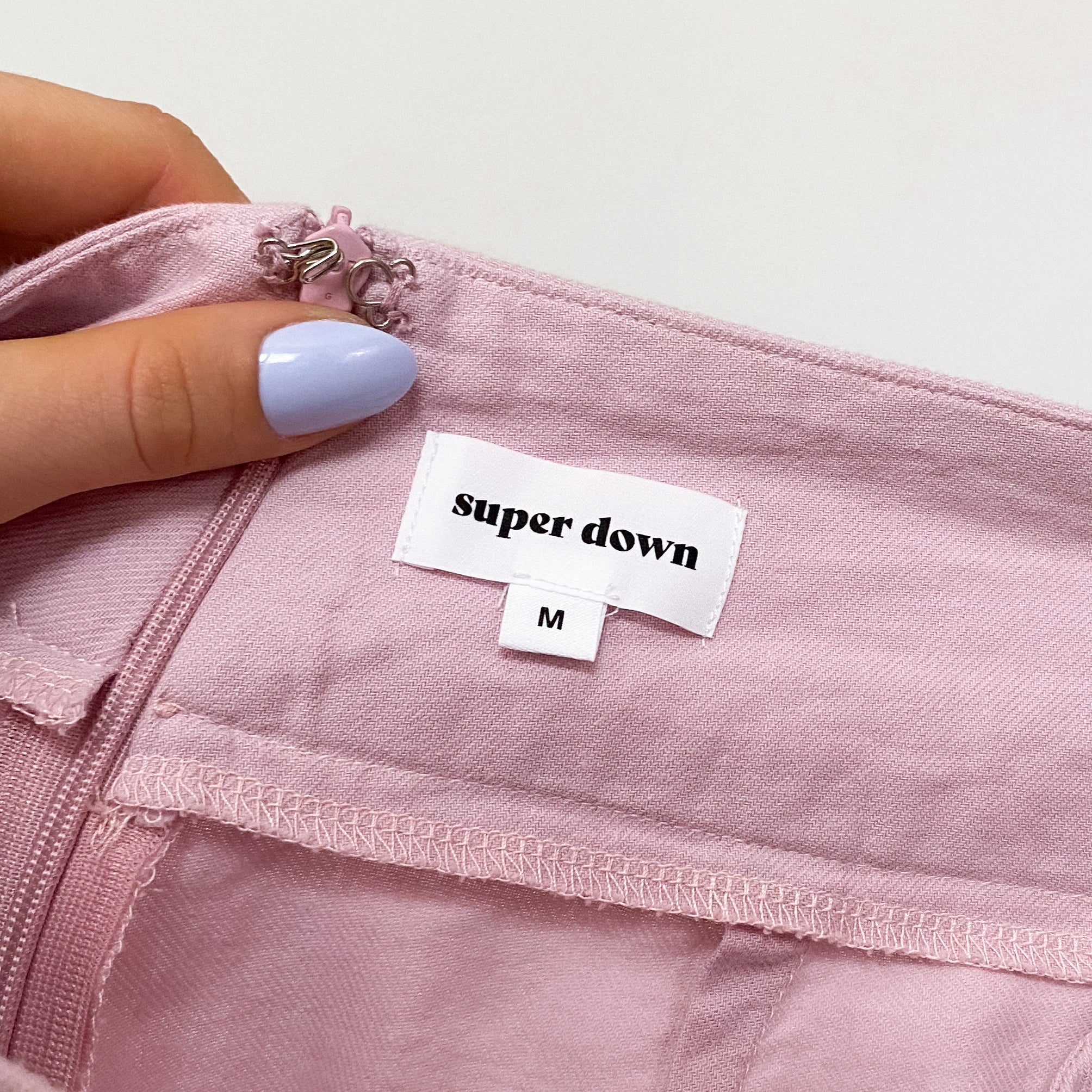 Pastel Pink High Rise Wide Leg Trousers