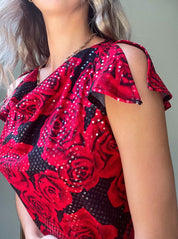 Y2K Sequin Rose Blouse
