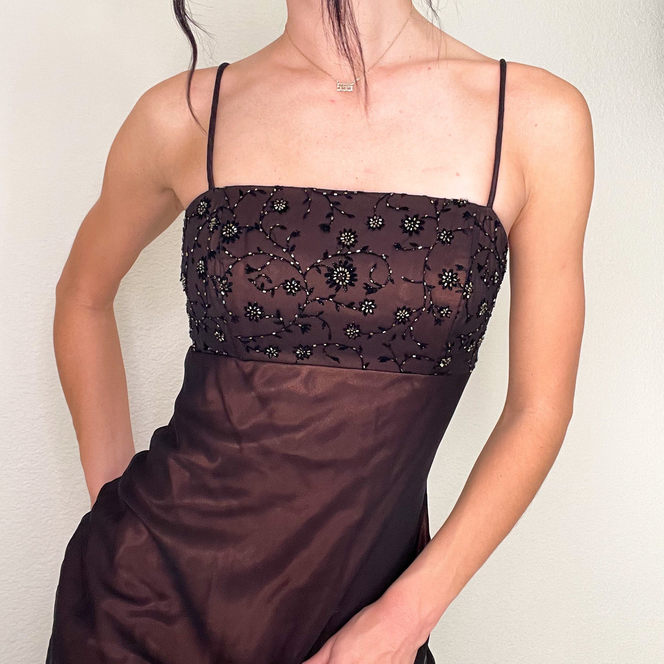 Brown Y2K Flower Gown