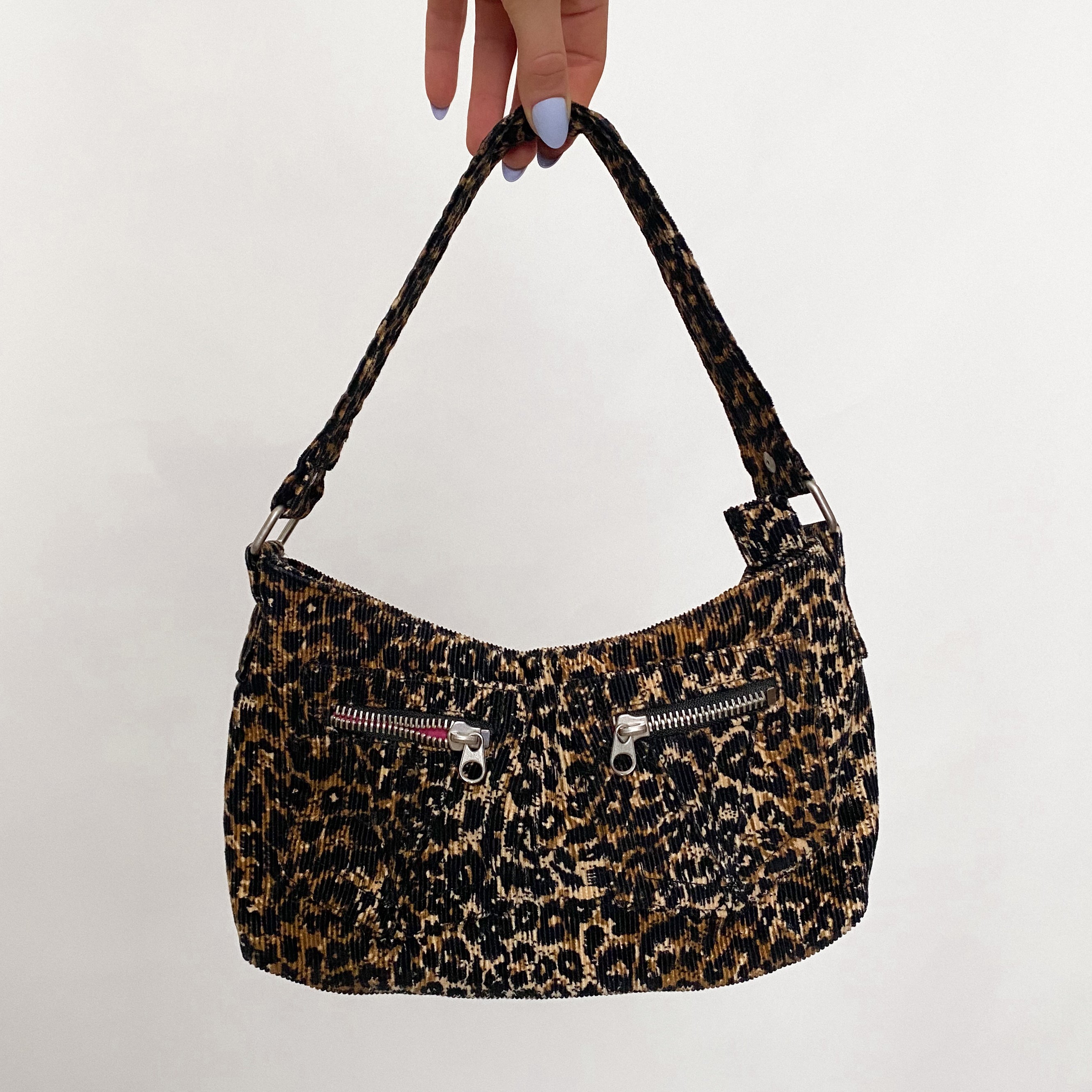 Y2K Leopard Corduroy Mini Bag