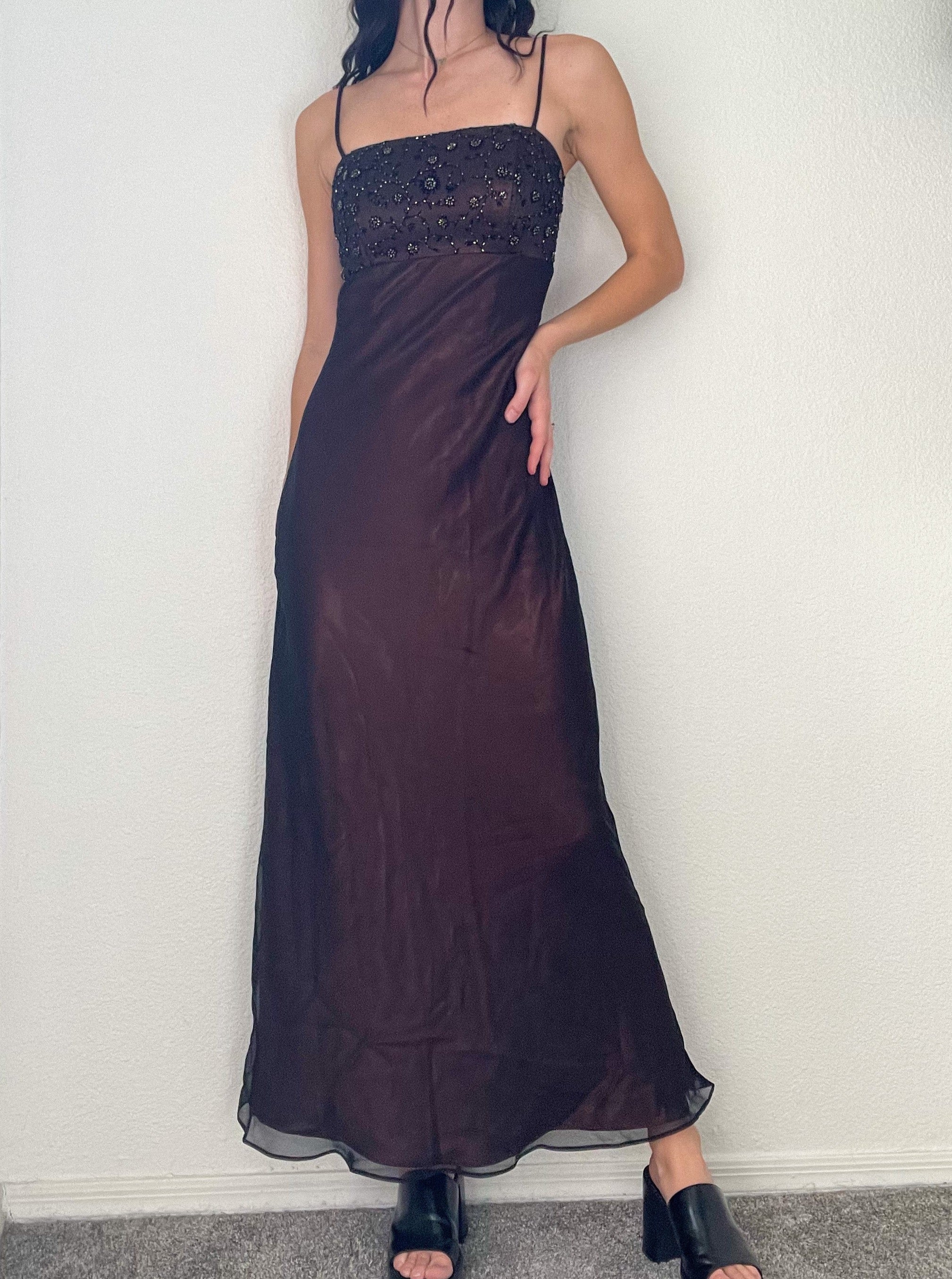 Brown Y2K Flower Gown