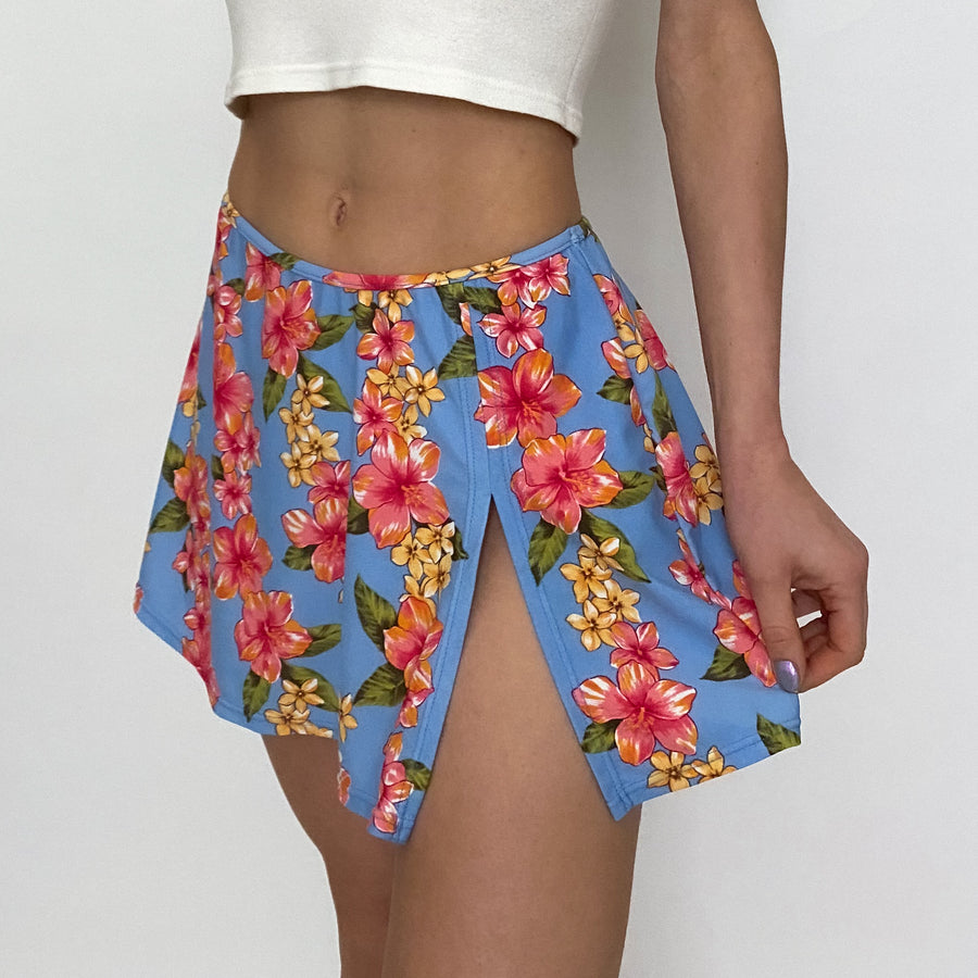 tropical floral mini skirt - small