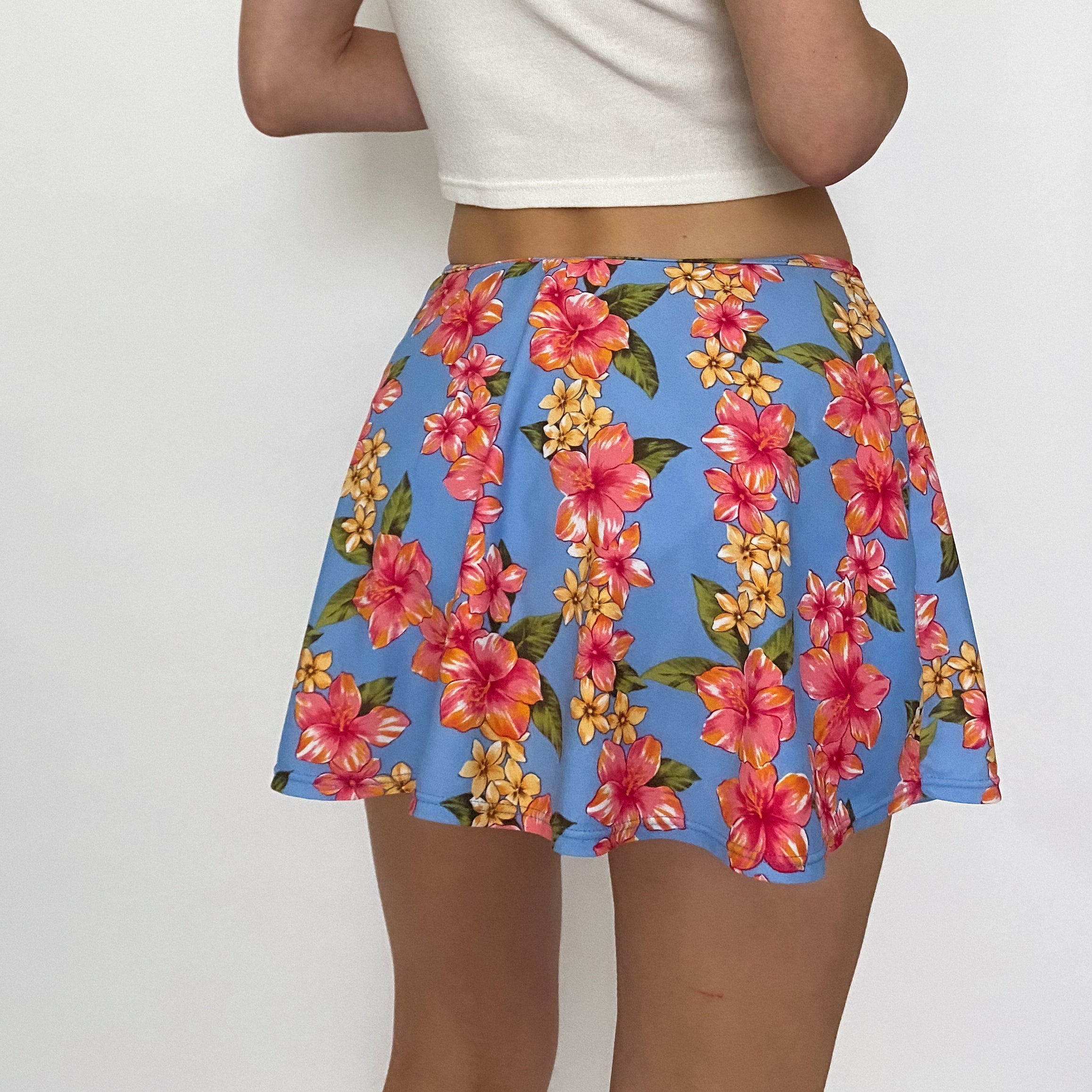 tropical floral mini skirt - small