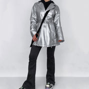 Silver Faux Leather Jacket