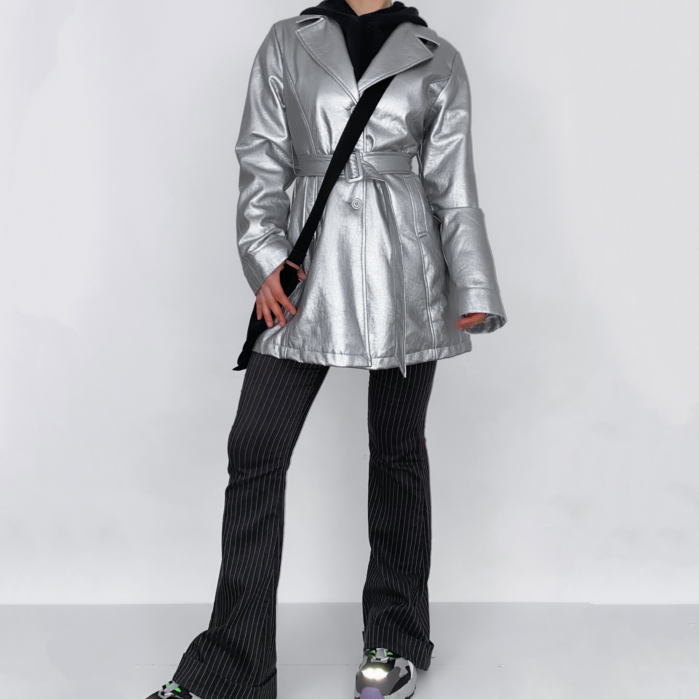 Silver Faux Leather Jacket