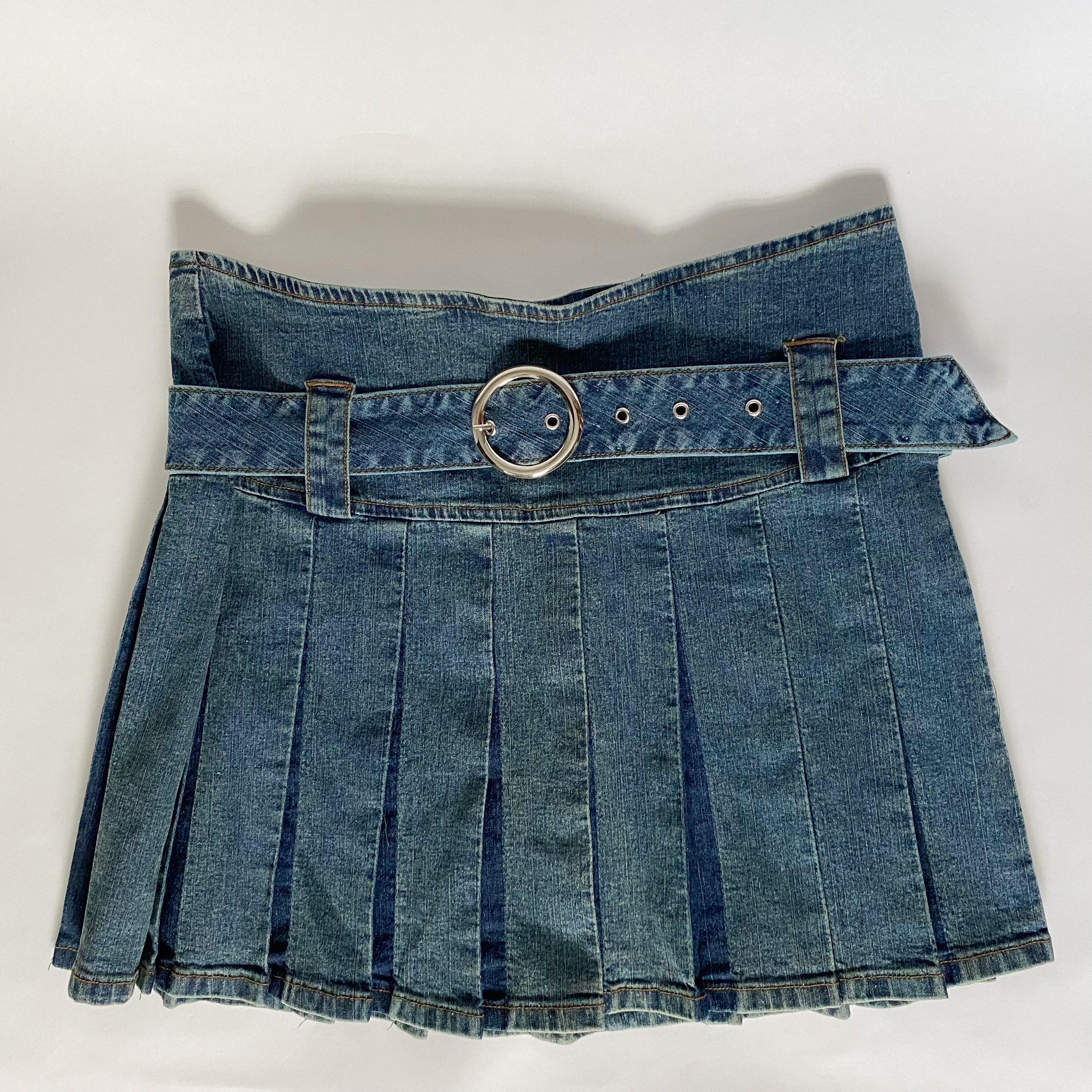 denim pleated mini - size 15/16