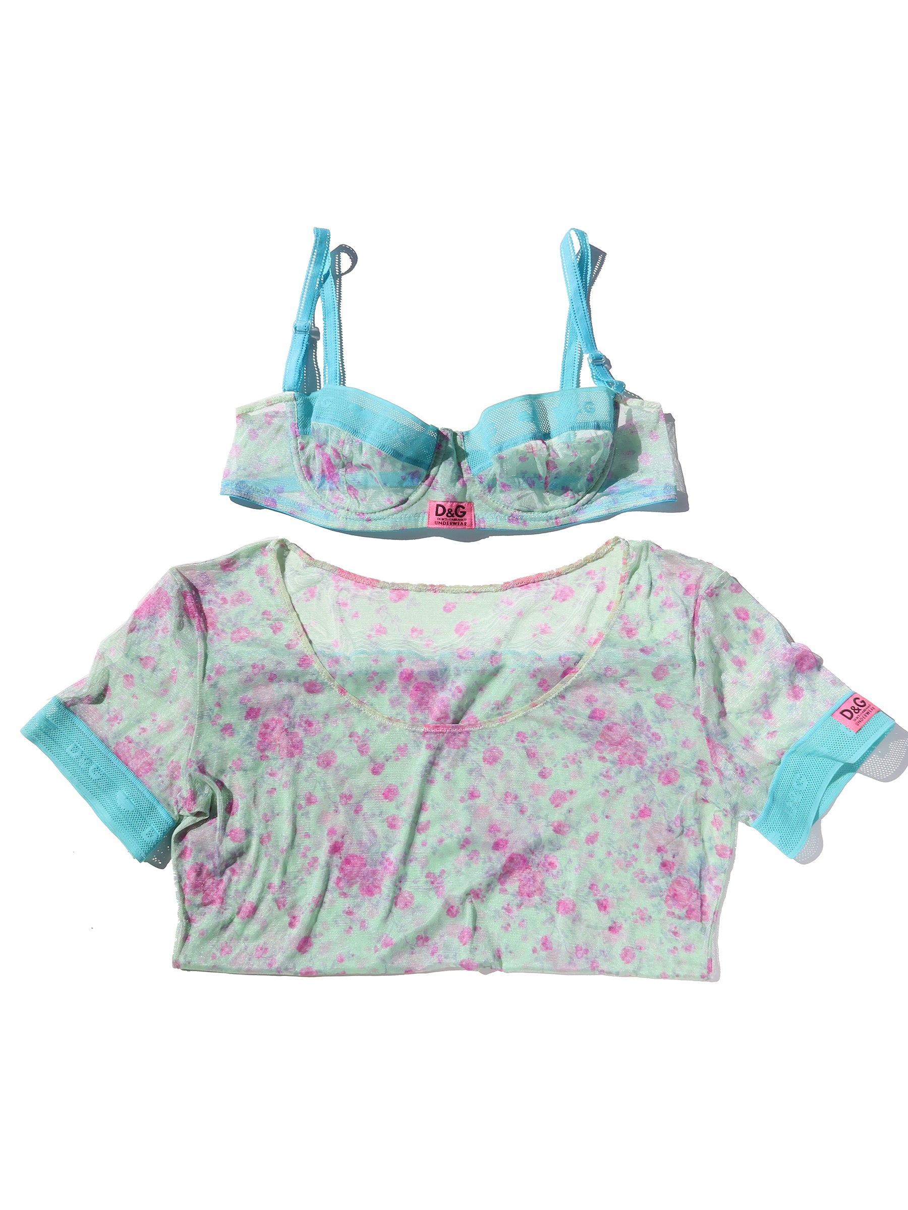 D&G Lingerie Bra and Shirt Set Sz L