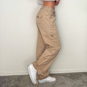 Tan Low Rise Y2K Cargo Pants