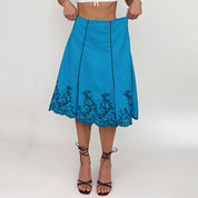 embroidered midi skirt - size 8