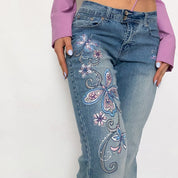 Y2K Angels Butterfly Embellished Jeans
