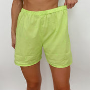 lime embroidered cotton set - size m