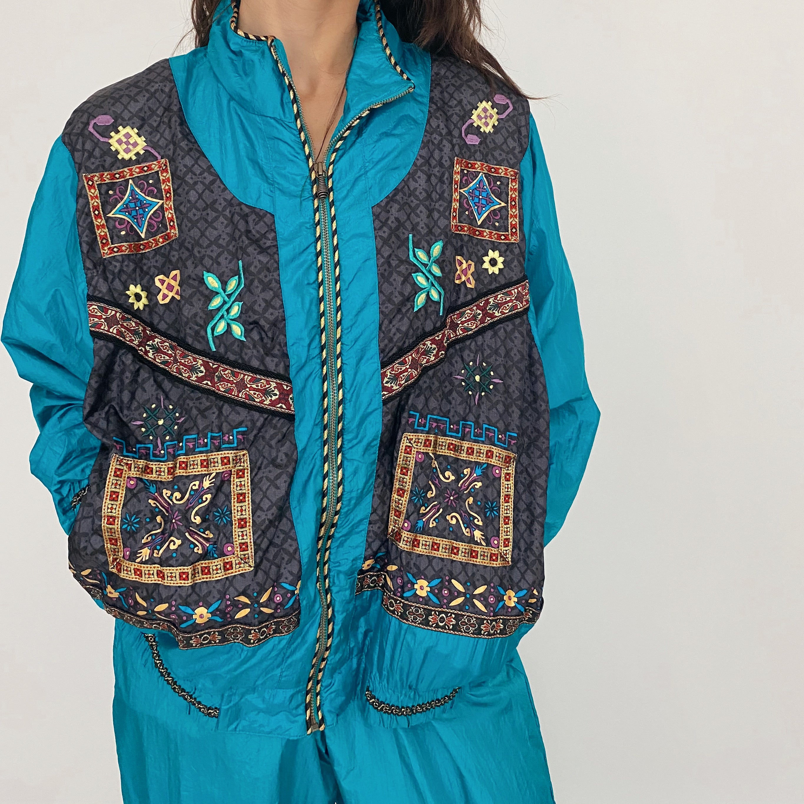 vintage nylon track set - size l petite