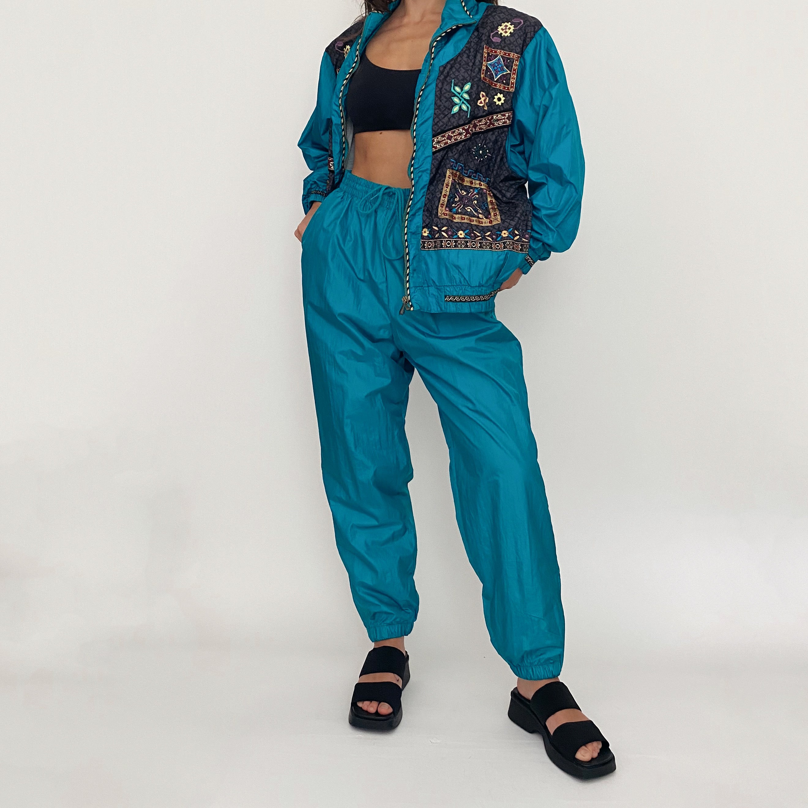 vintage nylon track set - size l petite