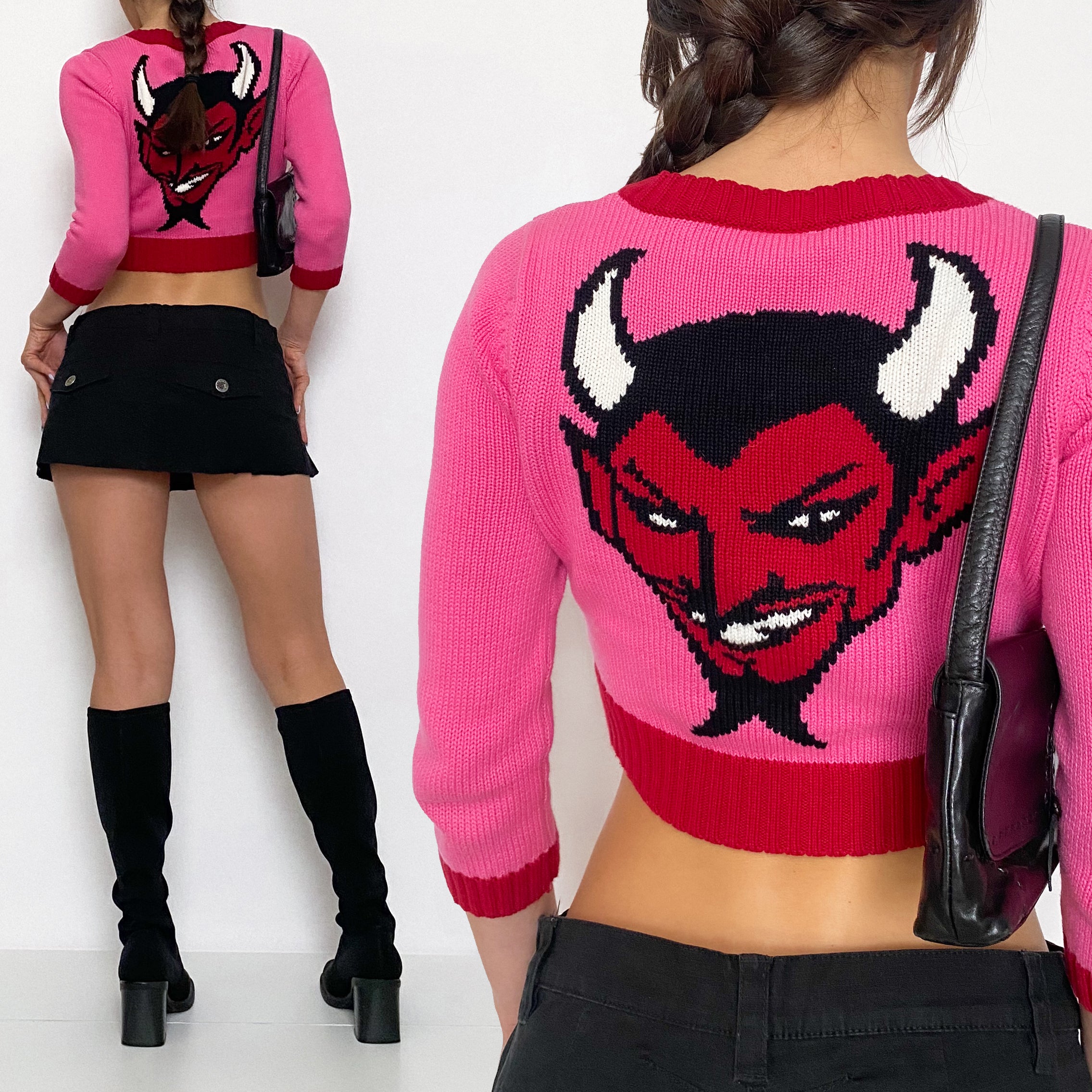 Betsey Johnson Vintage Cropped Devil Cardigan