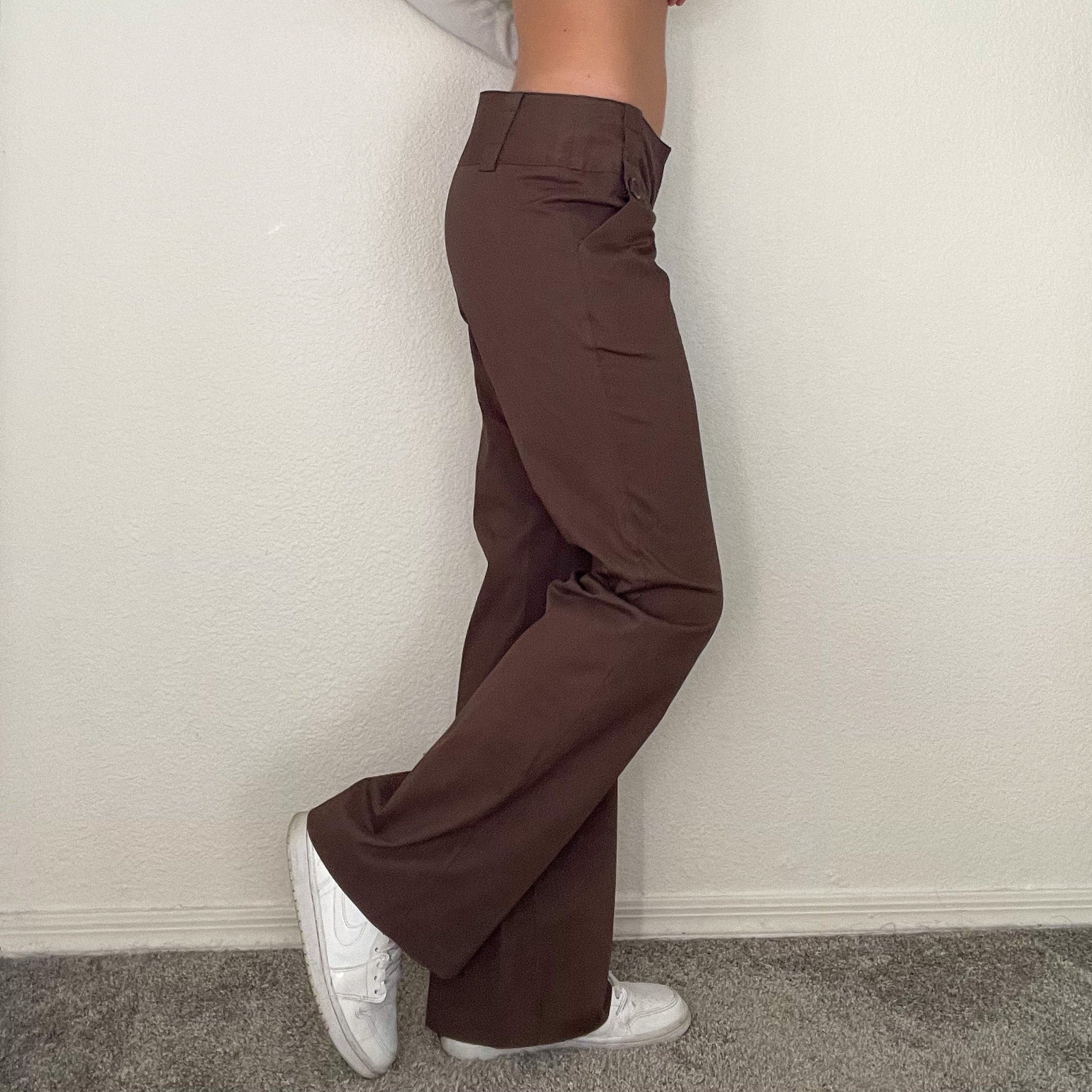 Deadstock Brown Low Rise Flare Pants