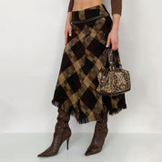 Vintage Tartan Maxi Skirt