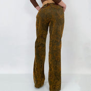 Flocked Velvet Daisy Pants