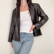 Dark Brown Leather Jacket (S)
