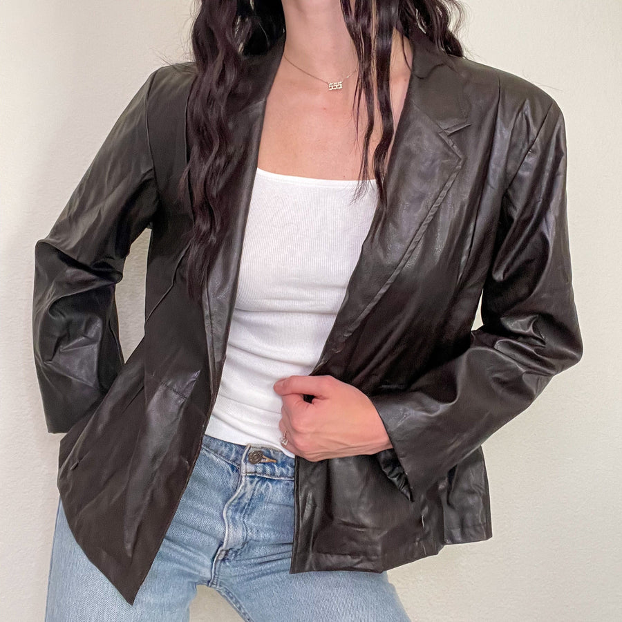 Dark Brown Leather Jacket (S)