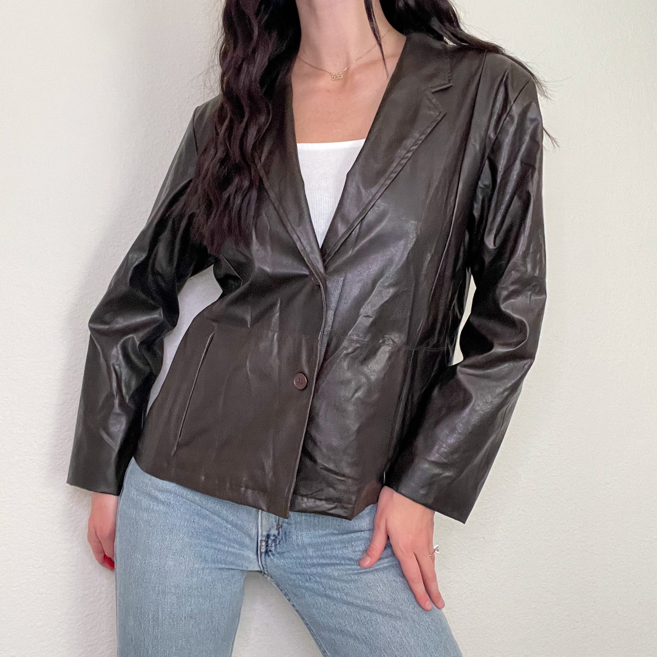 Dark Brown Leather Jacket (S)