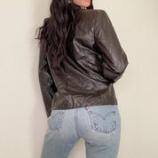Dark Brown Leather Jacket (S)