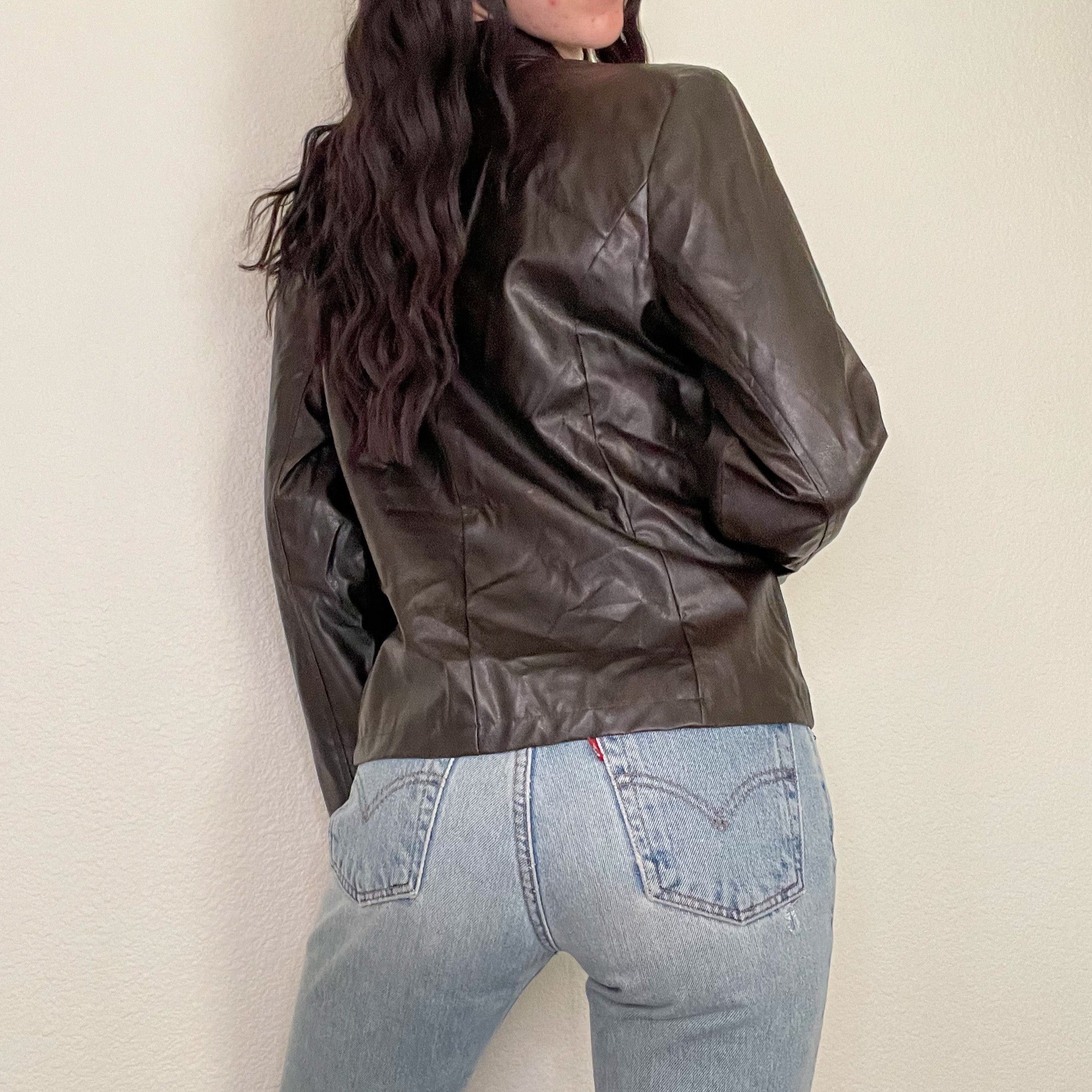 Dark Brown Leather Jacket (S)