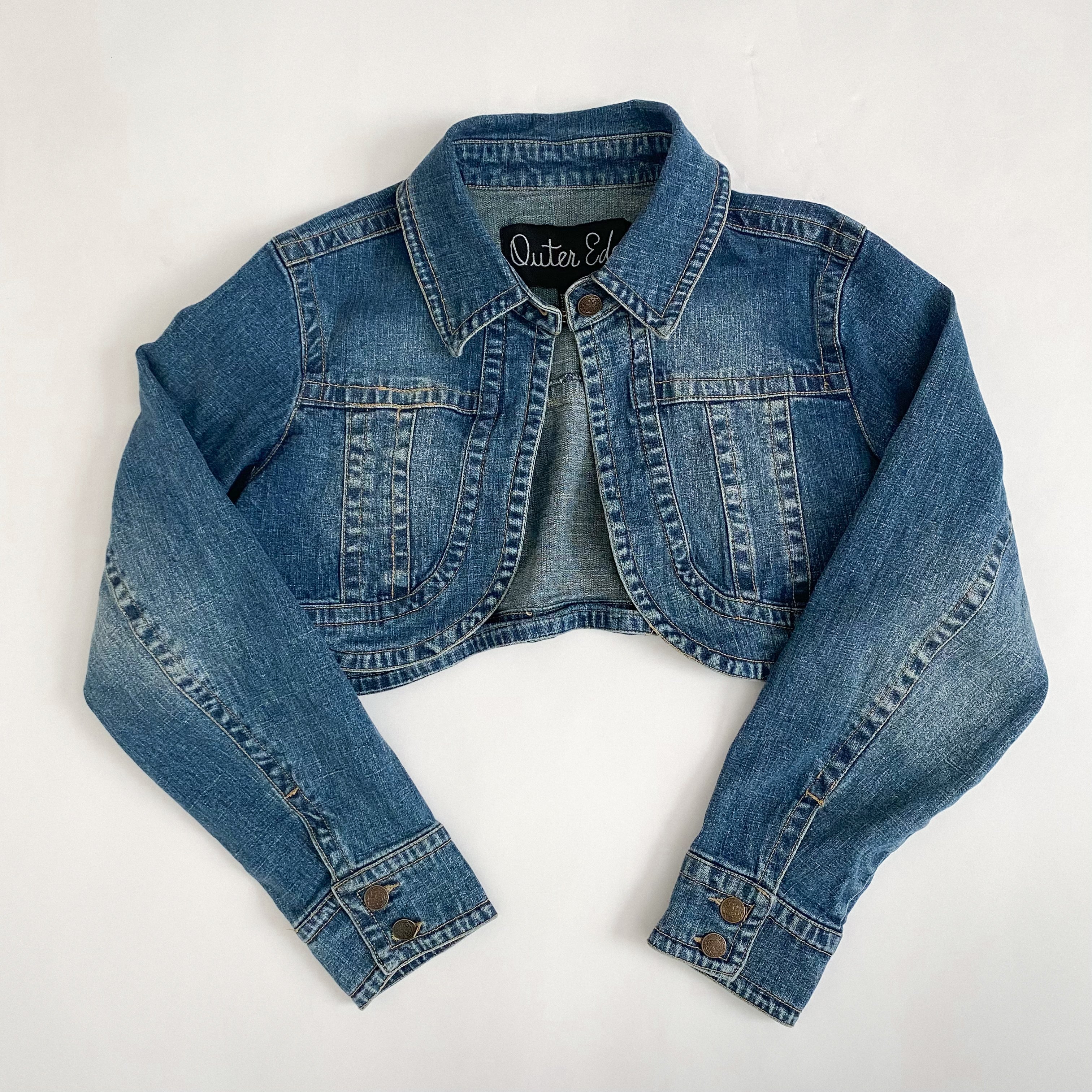 Cropped Denim Bolero Jacket