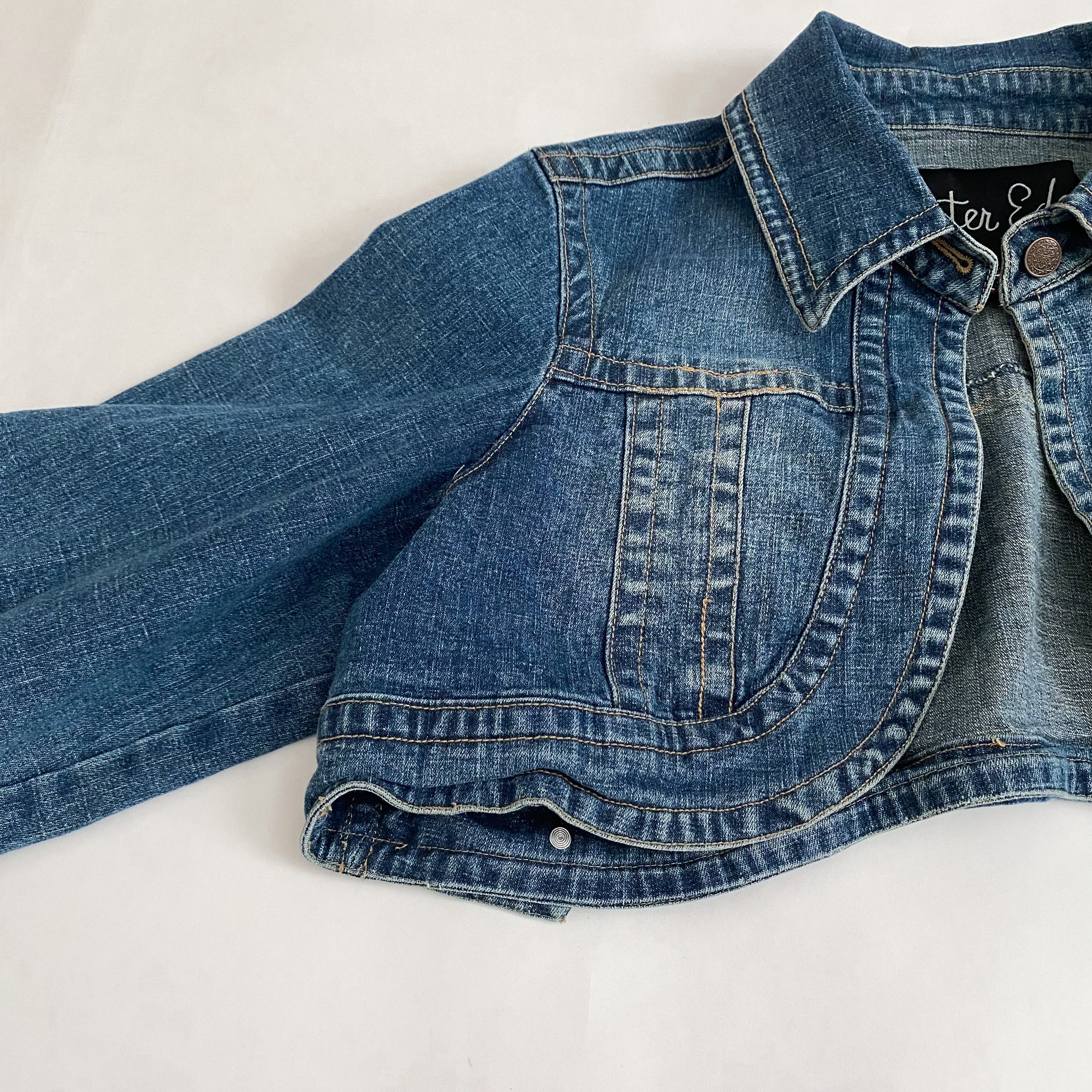 Cropped Denim Bolero Jacket
