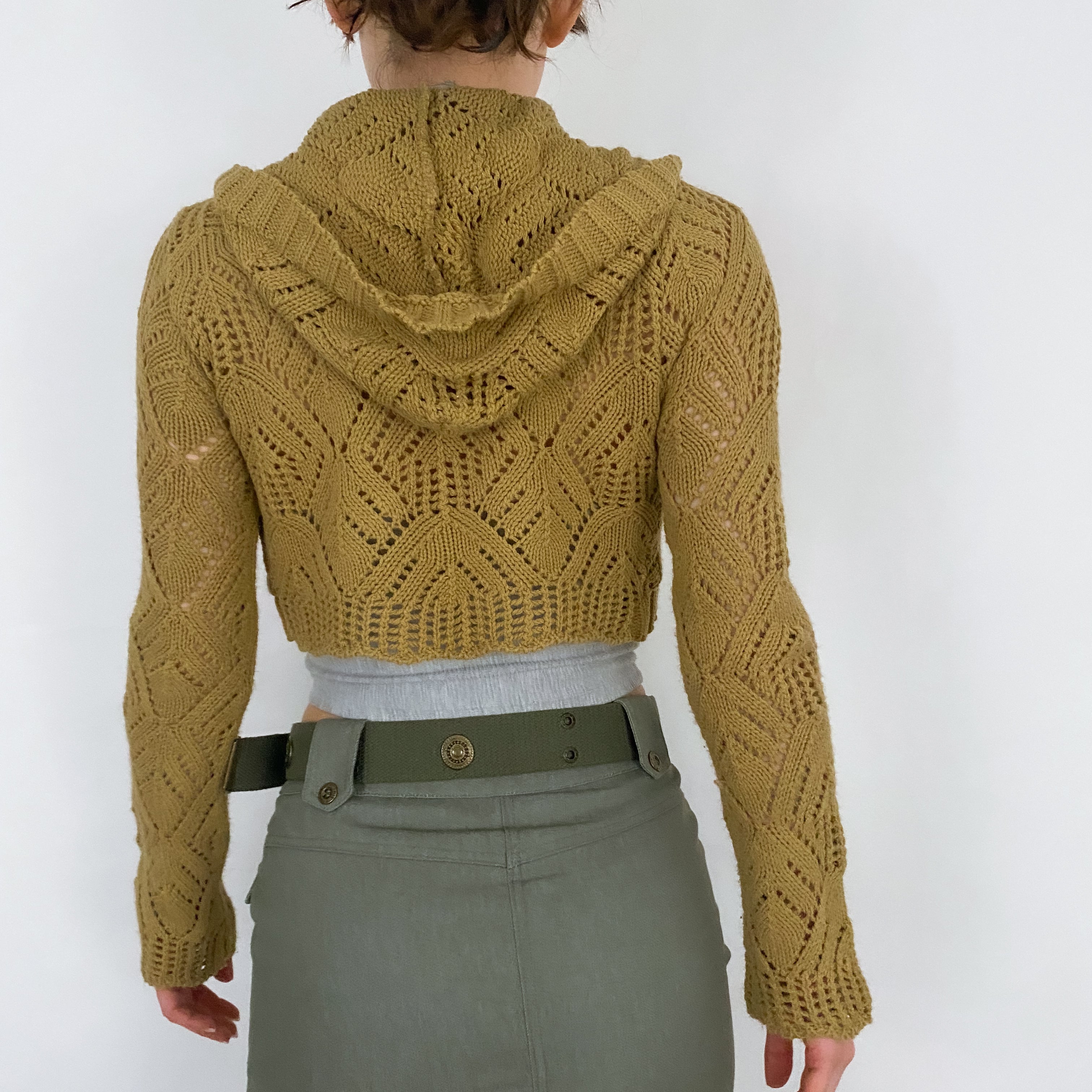 Y2K Cropped Hooded Cardi - XS/S