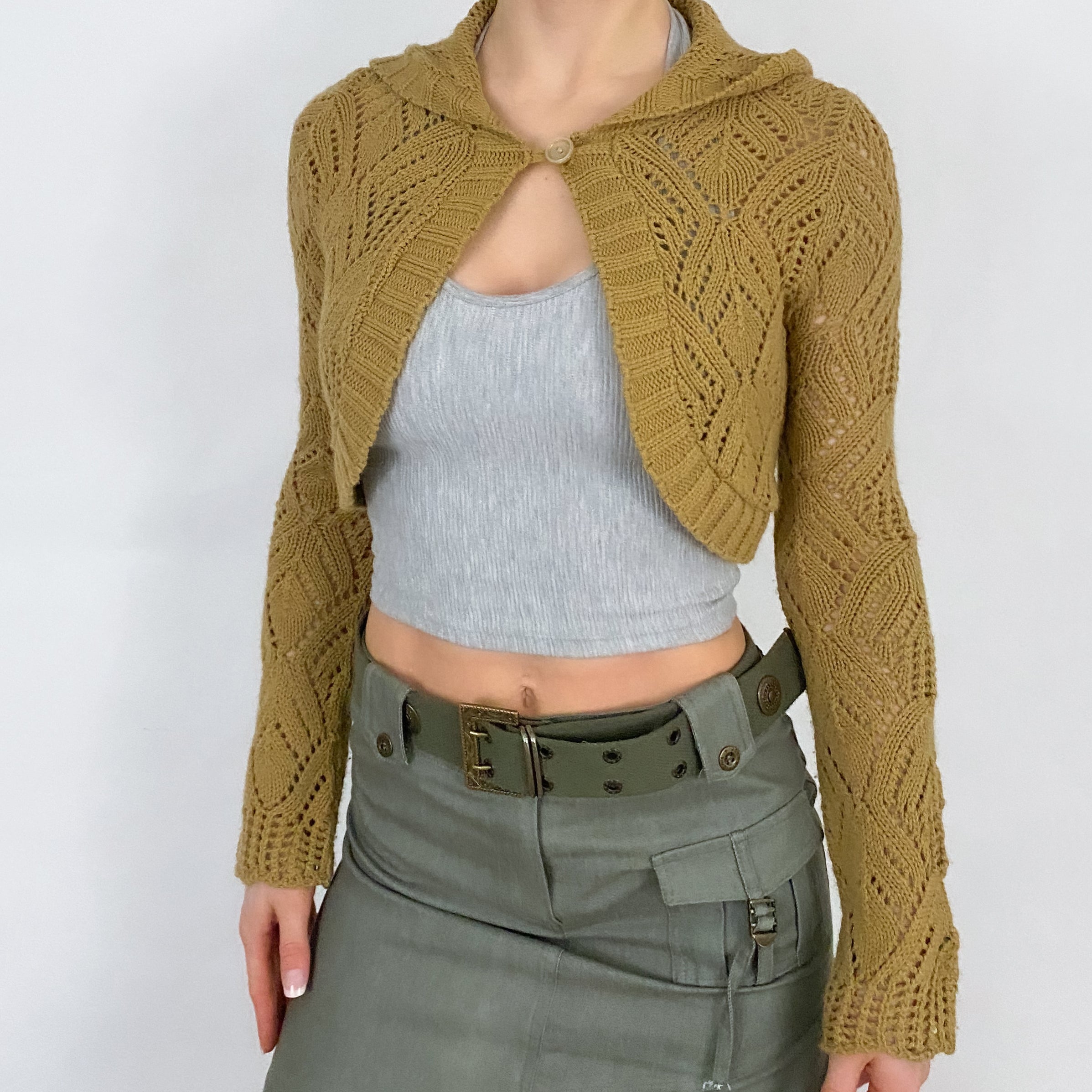 Y2K Cropped Hooded Cardi - XS/S