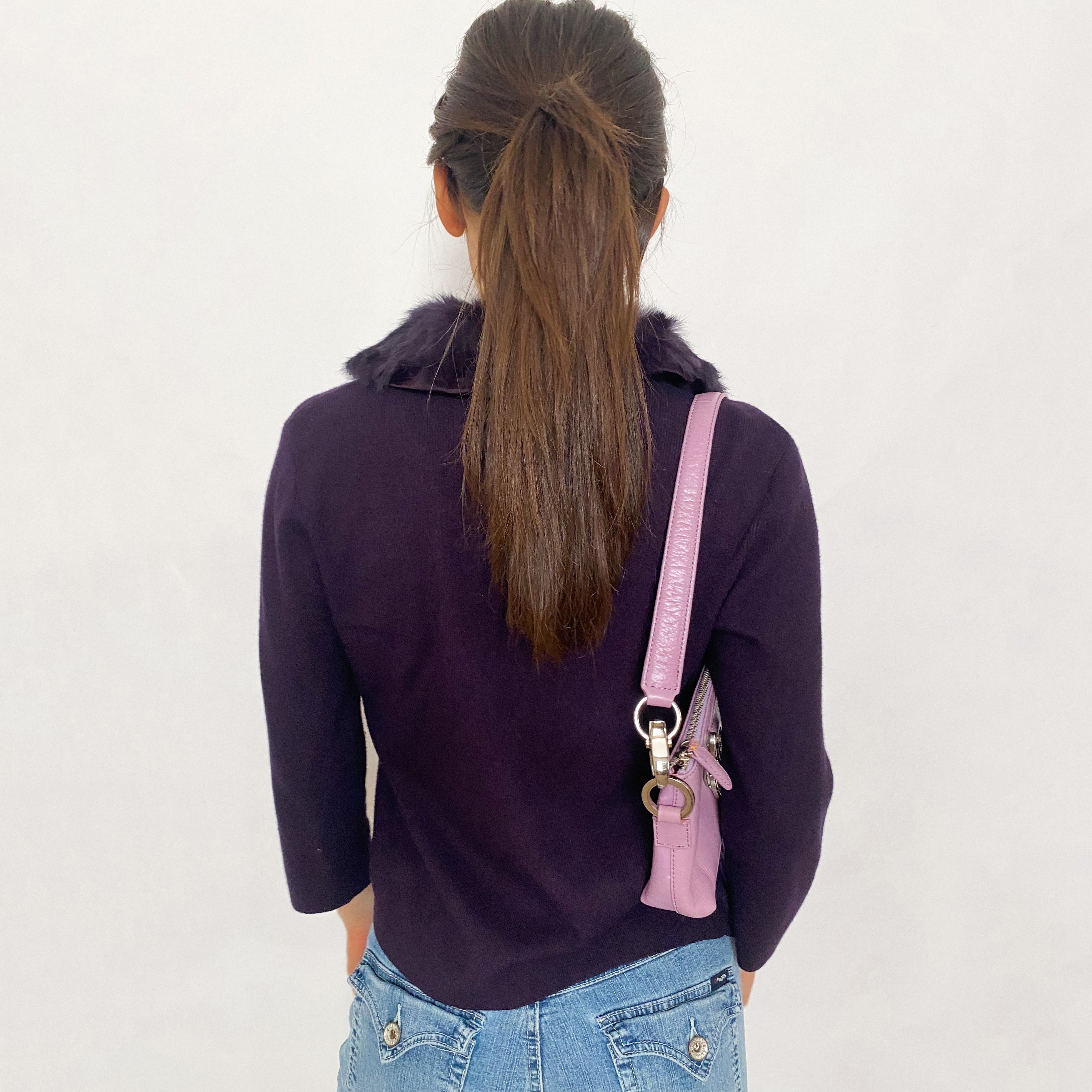 Vintage Purple Faux Fur Cardigan