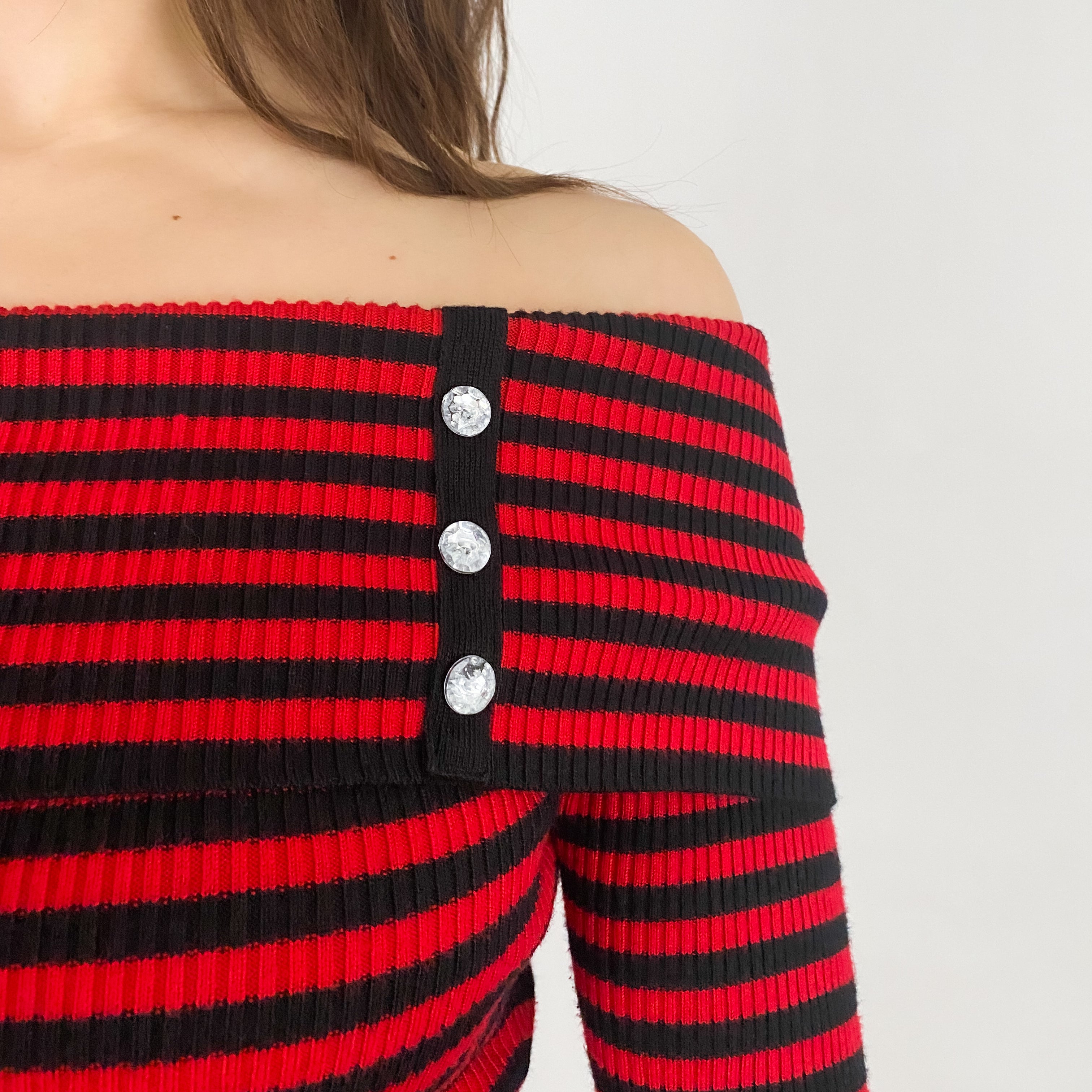 Black and Red Striped Mini Dress